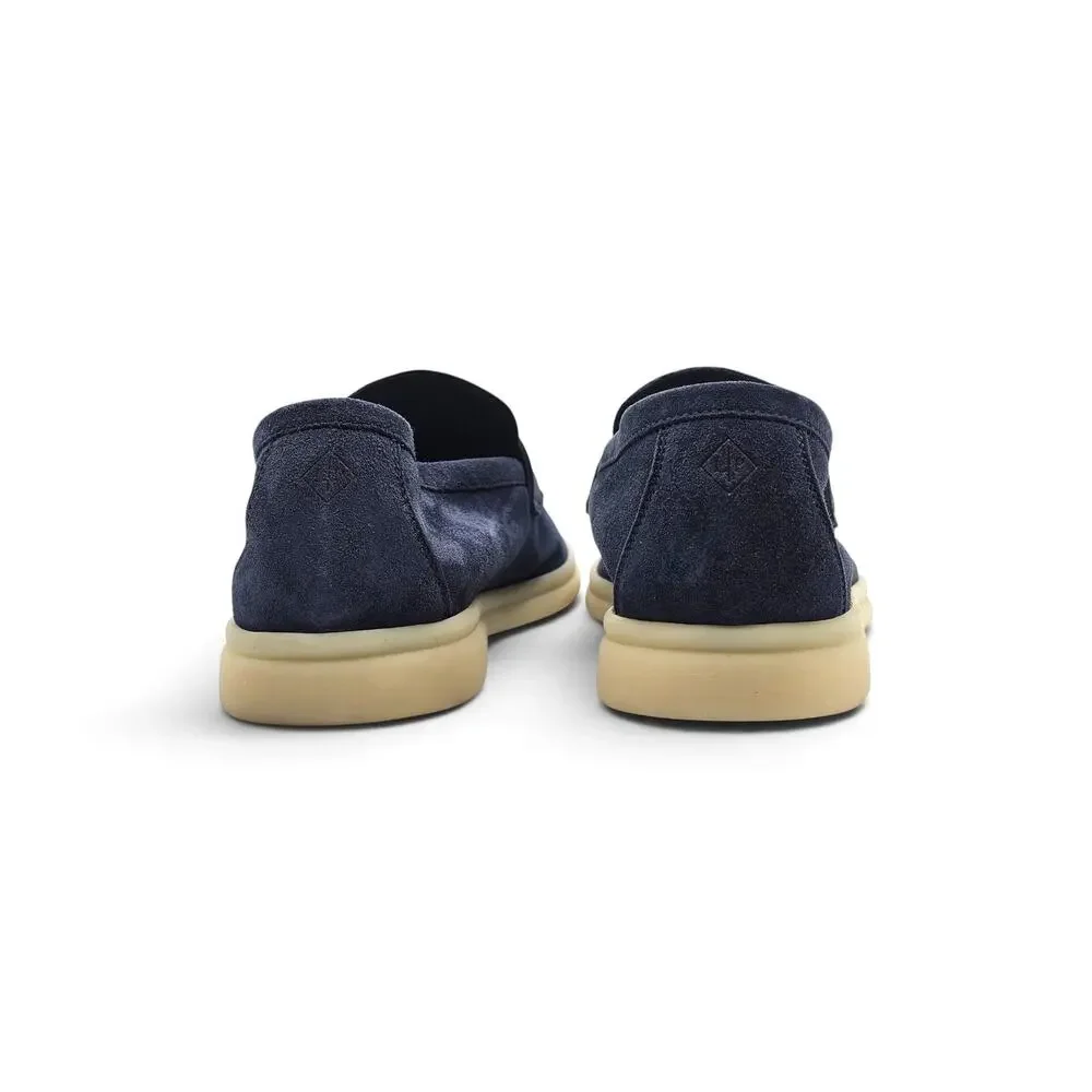 Loro Piana Summer Charms Walk Blue Suede Loafers EU37.5 US7.5 - NWB $1575
